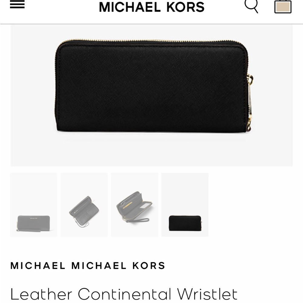 NWOT MICHAEL KORS Continental clot left wristlet. Has never been used.